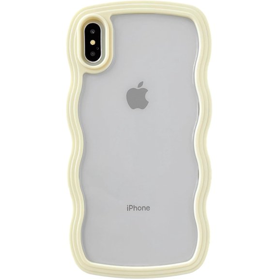 MYKOMI for iPhone Xs Max Case, Cute Curly Wave Frame Shape Shockproof Soft Compatible with iPhone Case