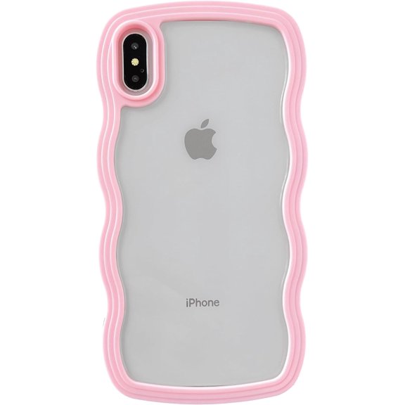 MYKOMI for iPhone Xs Max Case, Cute Curly Wave Frame Shape Shockproof Soft Compatible with iPhone Case