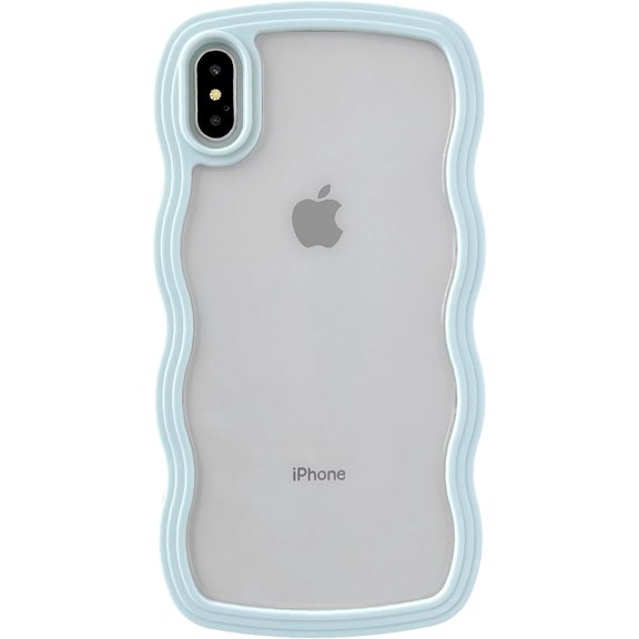 MYKOMI for iPhone Xs Max Case, Cute Curly Wave Frame Shape Shockproof Soft Compatible with iPhone Case