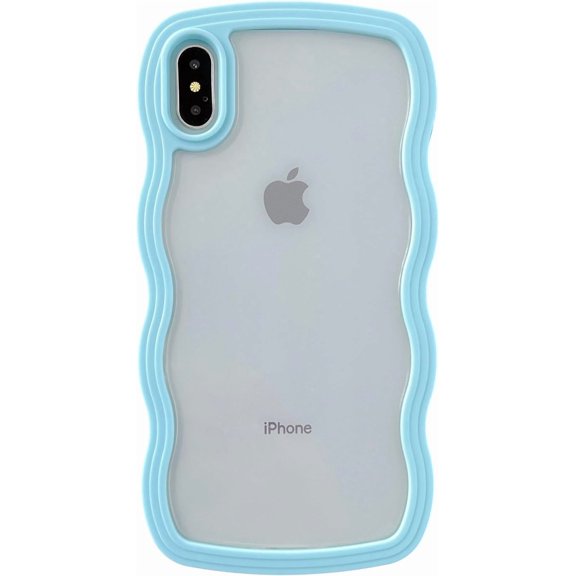 MYKOMI for iPhone Xs Max Case, Cute Curly Wave Frame Shape Shockproof Soft Compatible with iPhone Case
