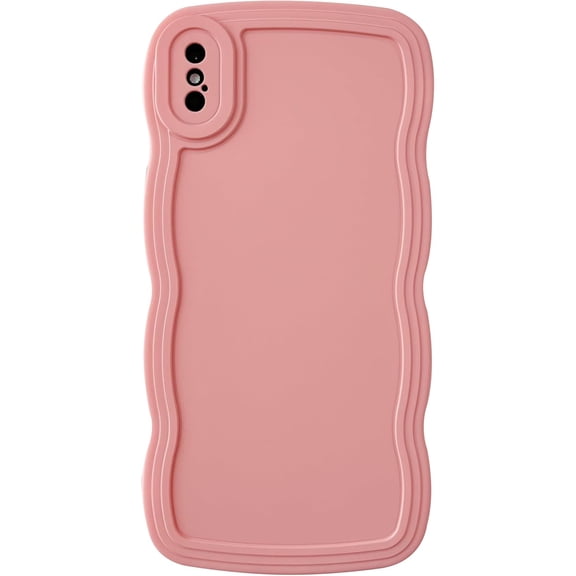 MYKOMI for iPhone Xs Max Case, Solid Color Curly Wave Frame Soft Compatible with iPhone Case