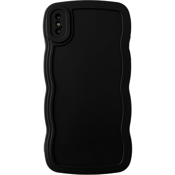 MYKOMI for iPhone Xs Max Case, Solid Color Curly Wave Frame Soft Compatible with iPhone Case