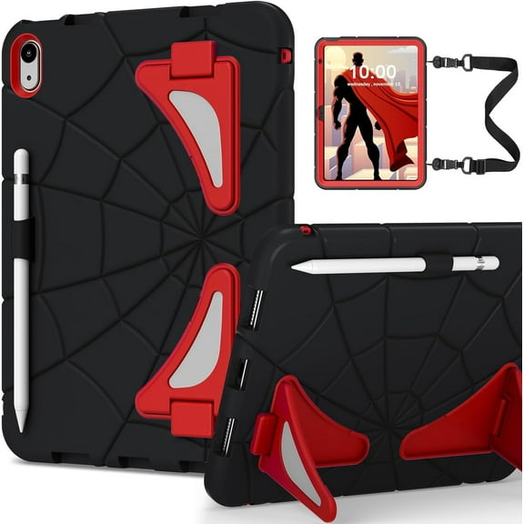 MYKOMI iPad 10th Generation Case 2022, Kids Friendly iPad 10.9 Case with Kickstand Shoulder Strap Pencil Holder, Heavy Duty Protective Case for iPad 10th Generation 2022 Release