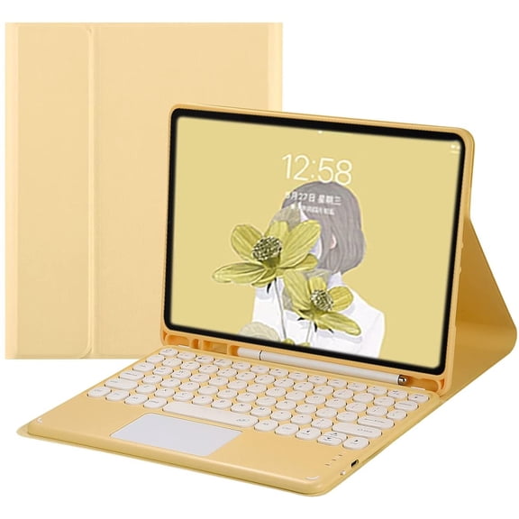 MYKOMI iPad Air 10.9 inch Keyboard Case with Touchpad, iPad Air 4th Generation Detachable Magnetic Trackpad Keyboard Ultra Slim Leather Folio Smart Cover with Pencil Holder for iPad Air 4