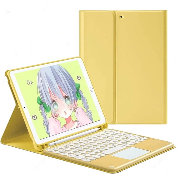 MYKOMI iPad Air 13 inch (M2) 2024/Pro 12.9 2022(6th Generation) Case with Keyboard, Touchpad Keyboard for iPad Pro 12.9 (5th, 4th, 3rd Gen), Trackpad Detachable Keyboard Case with Pencil Holder