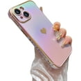 thumbnail image 1 of MYKOMI for iPhone 13 Case 6.1 inch,Cute Colorful Iridescent Plating Edge Case with Love Hearts Pattern,Camera Lens Protection Shockproof Phone Case for Women Girls, 1 of 9