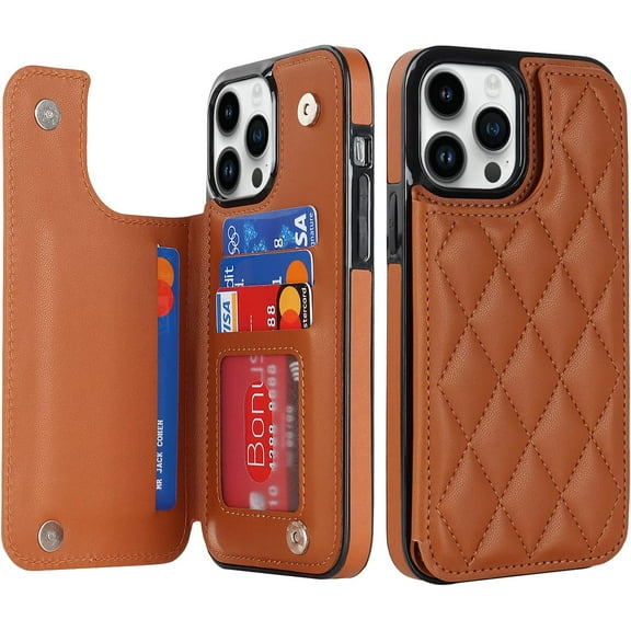 MYKOMI for iPhone 15 Pro Case Wallet 6.1 Inch with Card Holder Premium Soft PU Leather Magnetic Clasp, Shockproof Stylish Protective Cover for iPhone 15 Pro