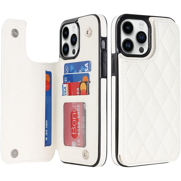MYKOMI for iPhone 15 Pro Case Wallet 6.1 Inch with Card Holder Premium Soft PU Leather Magnetic Clasp, Shockproof Stylish Protective Cover for iPhone 15 Pro