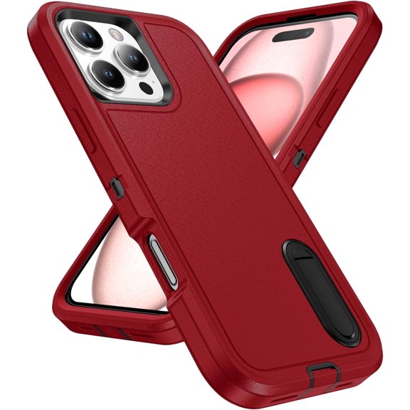 MYKOMI for iPhone 16 Pro Case with Stand,Heavy Duty Protection Shockproof Anti-Scratch Slim Lightweight Protective Sturdy Case Hard Cover for iPhone 16 Pro 6.3 Inch