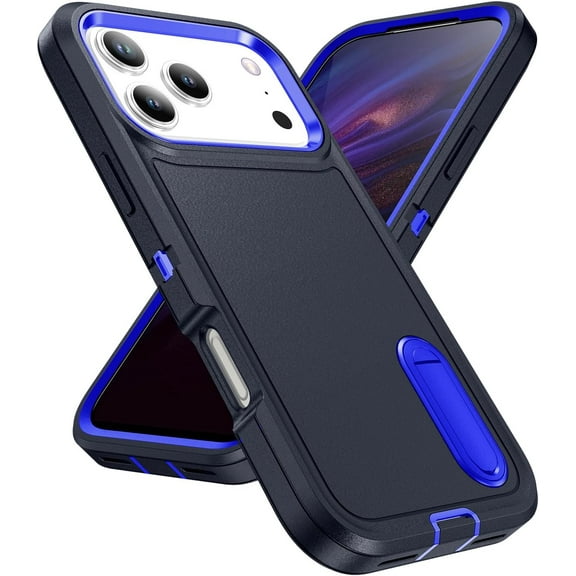 MYKOMI for iPhone 17 Pro Case with Stand,Heavy Duty Protection Shockproof Anti-Scratch Slim Lightweight Protective Sturdy Case Hard Cover for iPhone 17 Pro 6.3 Inch