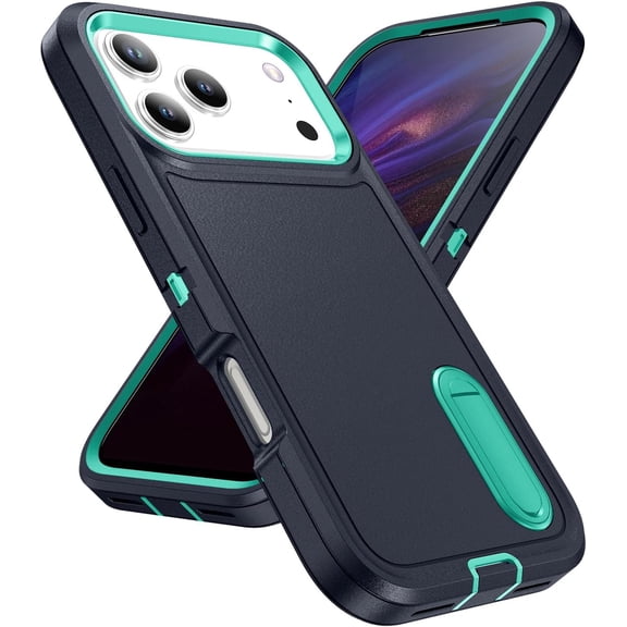 MYKOMI for iPhone 17 Pro Case with Stand,Heavy Duty Protection Shockproof Anti-Scratch Slim Lightweight Protective Sturdy Case Hard Cover for iPhone 17 Pro 6.3 Inch