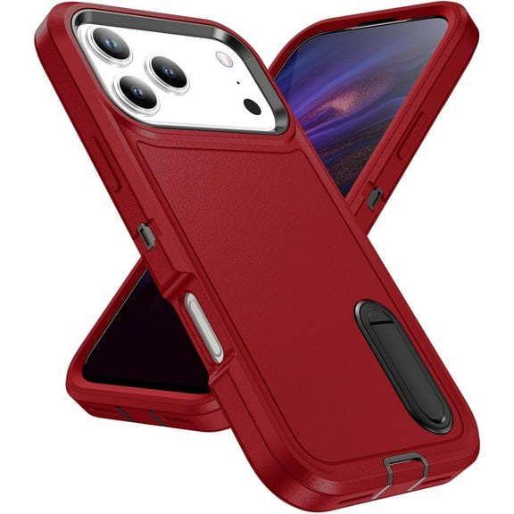 MYKOMI for iPhone 17 Pro Case with Stand,Heavy Duty Protection Shockproof Anti-Scratch Slim Lightweight Protective Sturdy Case Hard Cover for iPhone 17 Pro 6.3 Inch