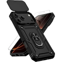 MYKOMI for iPhone 17 Pro Max Case, with Slide Camera Cover HD Screen Protector [Military Grade 16ft. Drop Tested] Ring Holder Kickstand Protective Phone Case for Apple iPhone 17 Pro Max