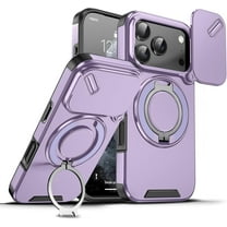 MYKOMI for iPhone 17 Pro Max Case with Slide Camera Cover, Military Grade Drop Protection Heavy Duty Shockproof with 360° Rotate Kickstand Case for iPhone 17 Pro Max.Slide