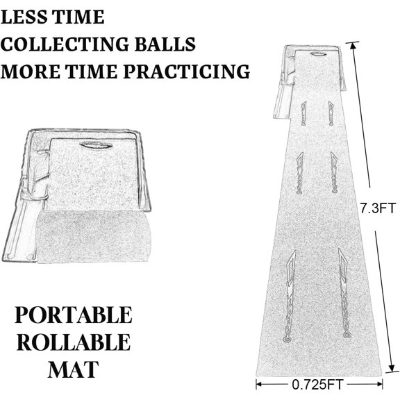 MYKUJA Putting Green Indoor Golf Putting Mat with Auto-Ball Return - Putter Alignment Guides at 3,5,7 Ft - Mini Golf Practice Mat for Home or Office - Golf Gifts for Men$$