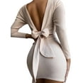 thumbnail image 1 of MYLookk Sexy Dress Women Backless Lace Up Bodycon Dress Evening Club Party Mini Dress, 1 of 2