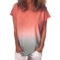 thumbnail image 1 of MYLookk Women Gradient Print T-shirt Short Sleeve Loose Tops Casual Tee Blouse, 1 of 2