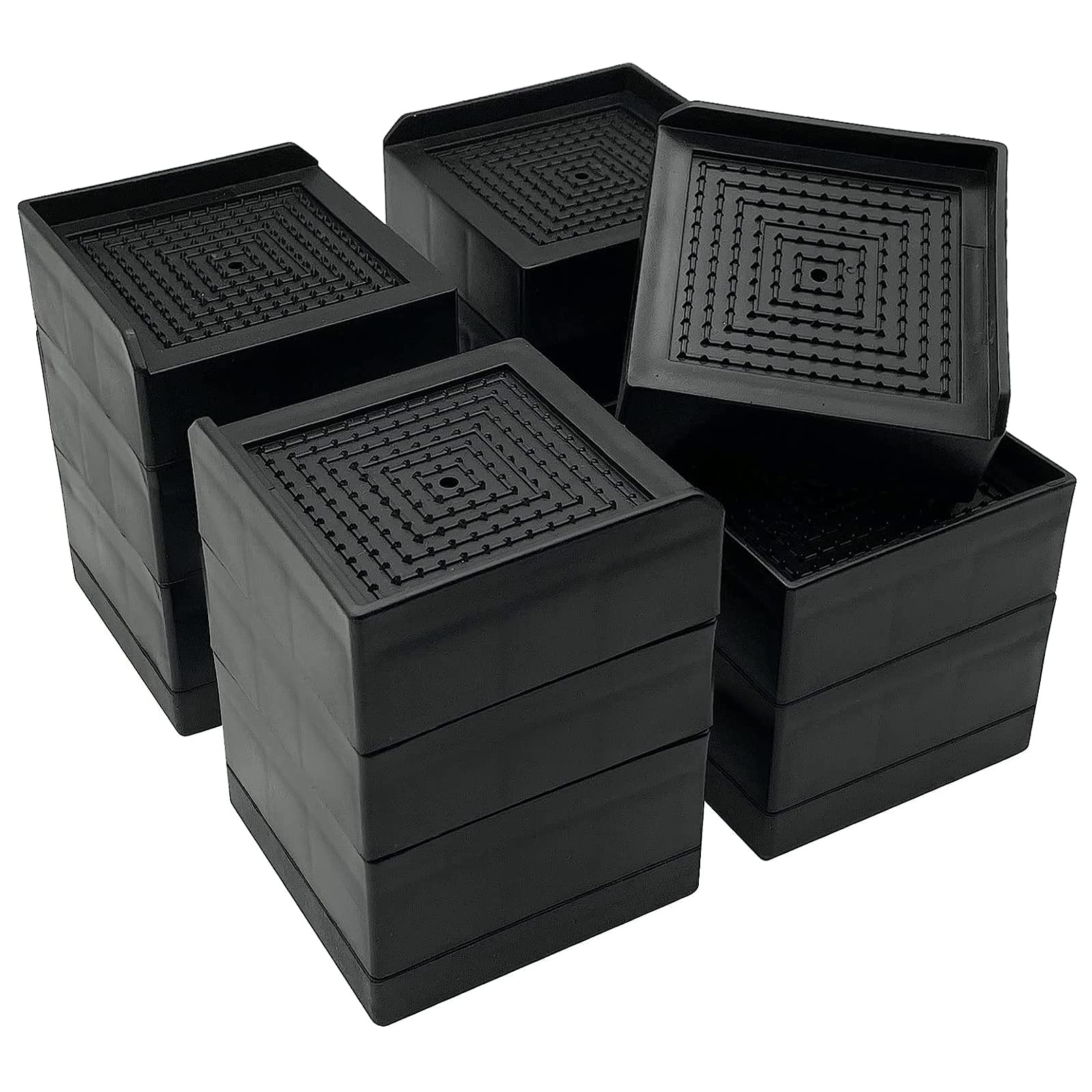 MYMULIKE Bed Risers Set AIF4 of 4Oversized Adjustable Bed Raise Blocks