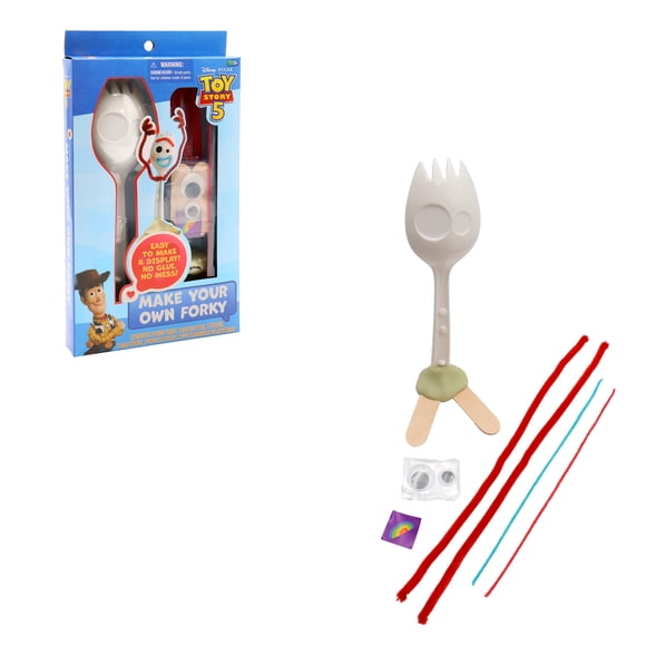 Disney and Pixar Toy Story Make Your Own Forky Craft Kit, DIY Arts and Crafts Toy with Stickers, Pipe Cleaners, Googly Eyes, Creative Kids Activity Ages 3+