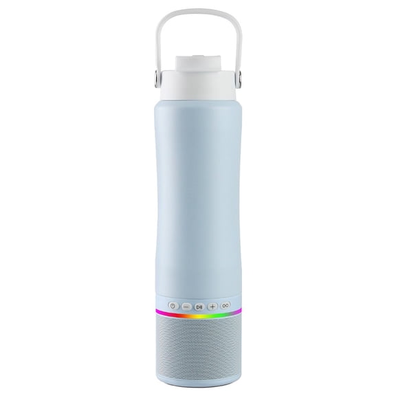 MYONAZ Insulated Water Bottle Bluetooth Speaker 2-in-1 18oz Stainless Steel Tumbler with Portable Speaker Ideal for Outdoor, School and Family Activities(Blue)