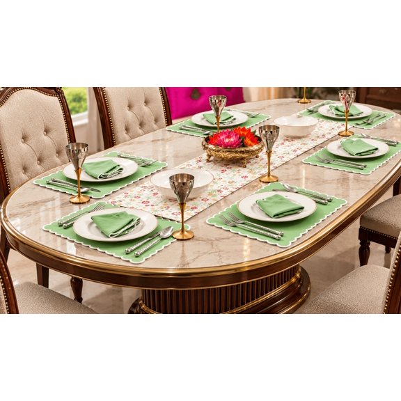 MYOON Botanical Floral Printed Table Linen Set of 13( 6 Napkins, 6 Placemats, 1 Table Runner)