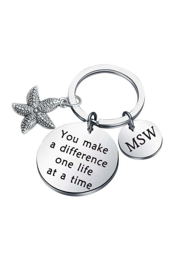 Social Worker Starfish Keychain Appreciation Gifts for Social Worker, Volunteer , MSW Graduation