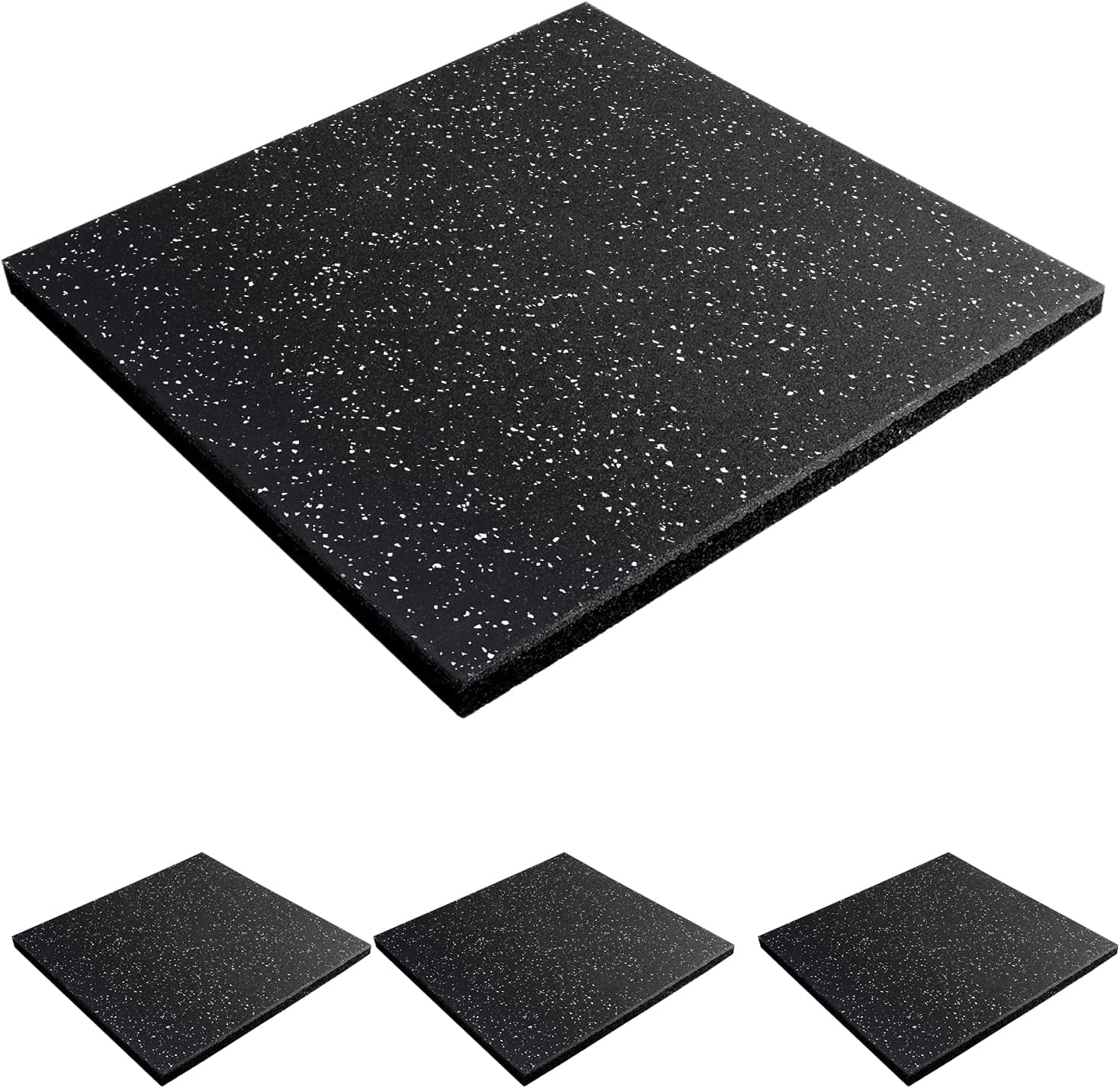 MYOYAY 4 Pack Interlocking Tile 20" x 20"x 1"Heavy Duty Rubber Flooring ...