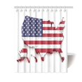 thumbnail image 1 of MYPOP Americana Decor Collection, USA Map Flag Stars Stripes American Style, Polyester Fabric Bathroom Shower Curtain Set, 60W X 72L Inches, Blue Red White, 1 of 3
