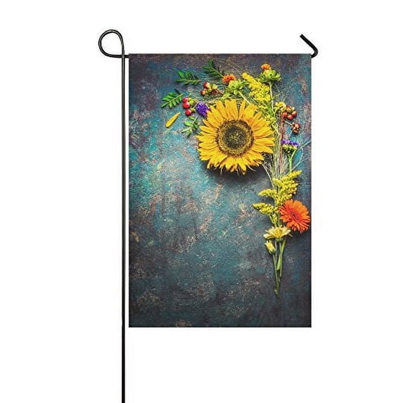 MYPOP Autumn Flowers Bunch with Sunflowers Yard Garden Flag 28 x 40 Inches