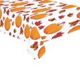 thumbnail image 1 of MYPOP Autumn Harvest Pumpkin Tablecloth 60x104 Inches, Fall Red Leaves White Tablecover Desk Table Cloth Cover for Party Decor, 1 of 6