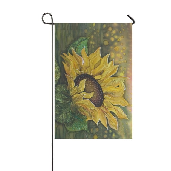 MYPOP Batik Warm Sunflower Garden Flag Banner 12 x 18 inch