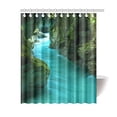 thumbnail image 1 of MYPOP Beautiful Natural Scenery Decor, Winding River Caves Polyester Fabric Bathroom Shower Curtain 60 X 72 Inches, Turquoise Blue Olive, 1 of 3