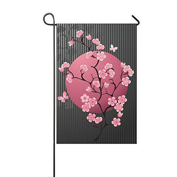 MYPOP Blossoming Cherry Tree Yard Garden Flag 12 x 18 Inches