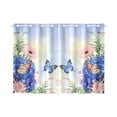 thumbnail image 1 of MYPOP Blue Hydrangeas And Butterfly Window Curtain Home Decor Kitchen Curtain 26x39 inches (Two Pieces), 1 of 3