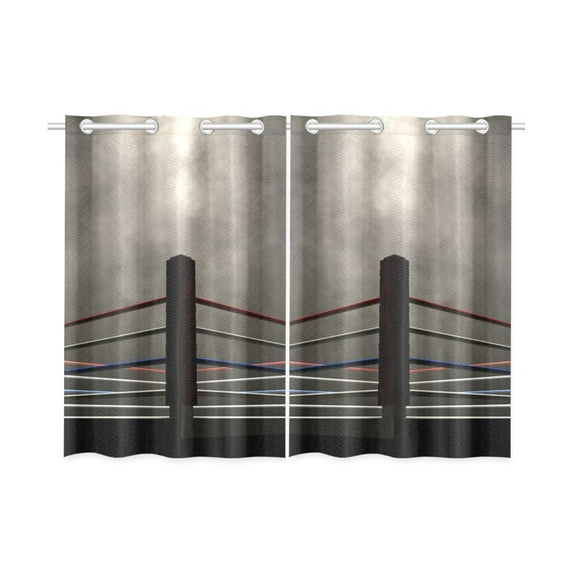 MYPOP Boxing Ring Surrounded Window Curtain Kitchen Curtain 26x39 inches (Two Piece)