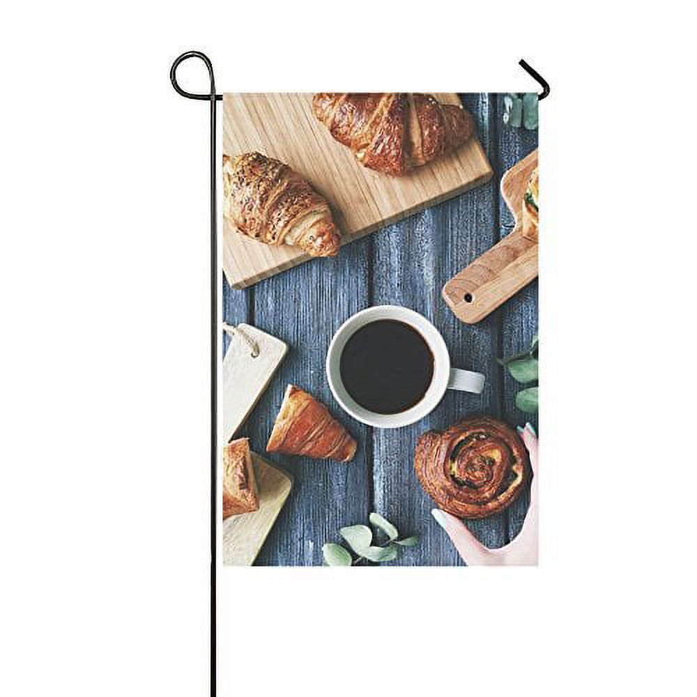 MYPOP Breakfast with Croissants Leaves Cutting Board Yard Garden Flag 28 x 40 Inches - image 1 of 1
