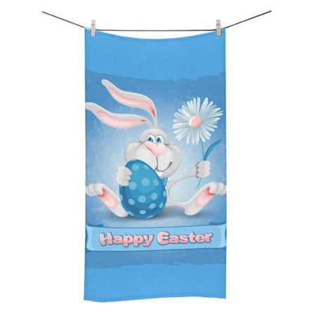 MYPOP Cartoon Bunny Holding Easter Egg Shower Towel Bathroom Bath Towel 30x56 inches