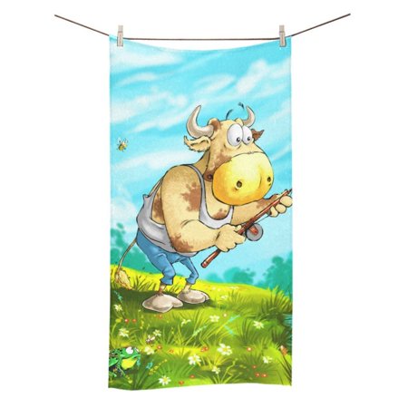 MYPOP Cartoon Cow Shower Towel Bathroom Bath Towel 30x56 inches