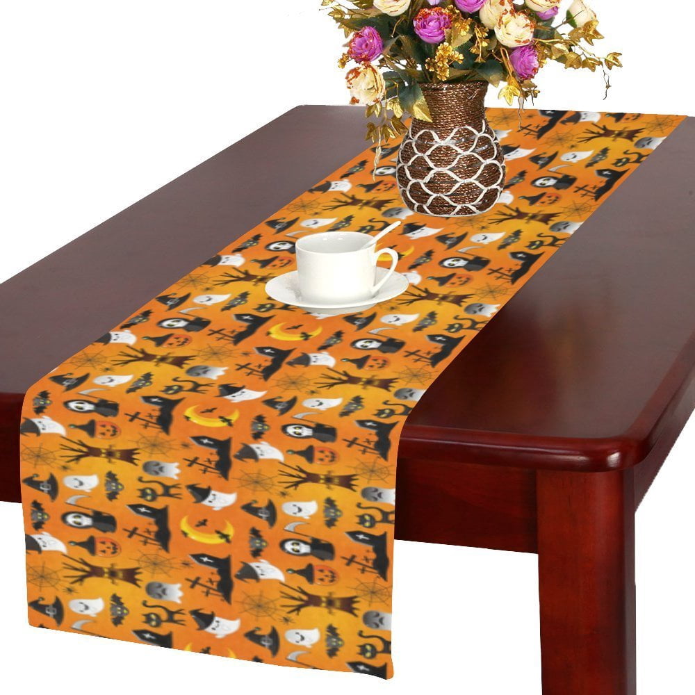 MYPOP Cartoon Halloween with Pumpkin Ghost Long Table Runner 16x72 ...