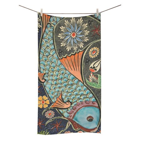 MYPOP Ceramic Art Shower Towel Bathroom Bath Towel 30x56 inches