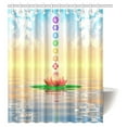 thumbnail image 1 of MYPOP Chakras Shower Curtain, Chakra Icons in Sky from a Water Lily Lotus Flower in Sea Sacred Relax Theme Fabric Bathroom Shower Curtain 60 X 72 Inches, 1 of 3