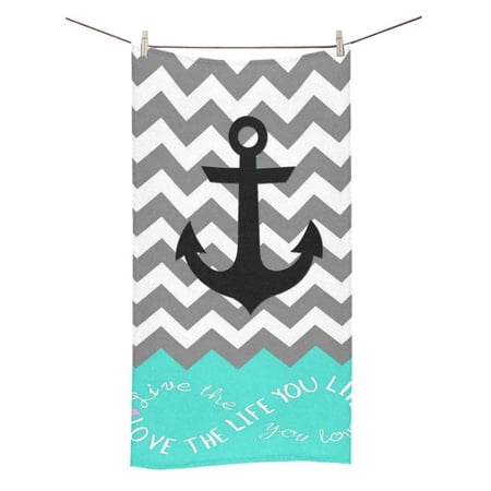 MYPOP Chevron Anchor Shower Towel Bathroom Bath Towel 30x56 inches