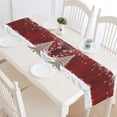 thumbnail image 1 of MYPOP Christmas Tree Snowflake Table Runner Home Decor 14x72 Inch, Red Christmas Decorations Table Cloth Runner for Wedding Party Banquet Decoration, 1 of 6