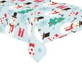 thumbnail image 1 of MYPOP Christmas Tree Winter Snowman Snowflake Cotton Linen Tablecloth Rectangle Sets 60x120 Inches - White Snow Snowflake Desk Sofa Table Cloth Covers for Wedding Party Decor, 1 of 6