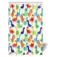 thumbnail image 1 of MYPOP Dinosaur Lover Decor Shower Curtain Set, Jurassic Archaeological Historical Monster Wild Creature Cartoon Children Image Fabric Bathroom Shower Curtain Set with Hooks, 48 X 72 Inches, 1 of 3