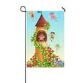 thumbnail image 1 of MYPOP Fairies Flying Around Tower Yard Garden Flag 12 x 18 Inches, 1 of 1