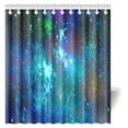 thumbnail image 1 of MYPOP Galaxy Stars and Planet Shower Curtain, Space Star Dust and Pixie Dust Glitter Deep Space Backdrop Polyester Fabric Bathroom Shower Curtain Set with Hooks, 66 By 72 Inches Long, 1 of 2