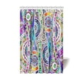 thumbnail image 1 of MYPOP Geometric Mosaic Style Colorful Illustration Flower Pattern Ornamental Doodle Native Art Polyester Fabric Bathroom Shower Curtain Set with Hooks, 48 X 72 Inches Long, Purple Orange, 1 of 2
