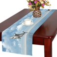 thumbnail image 1 of MYPOP Great White Shark Jumping Cotton Linen Table Runner 16x72 Inches, 1 of 5