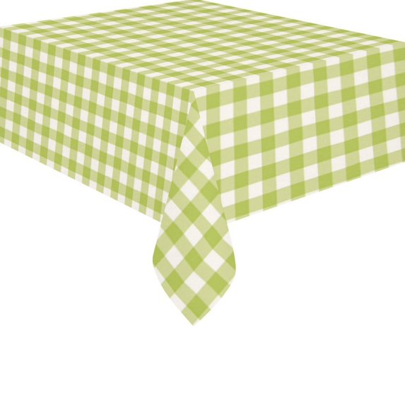 MYPOP Green White Checkered Tablecloth 52x70 Inches, Tango Check Sofa Table Cloth Cover for Dinner Party Decoration